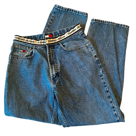 Vintage Tommy Jeans Spellout Waistband Straight Leg Women’s 30x30 90s - Picture 1 of 9